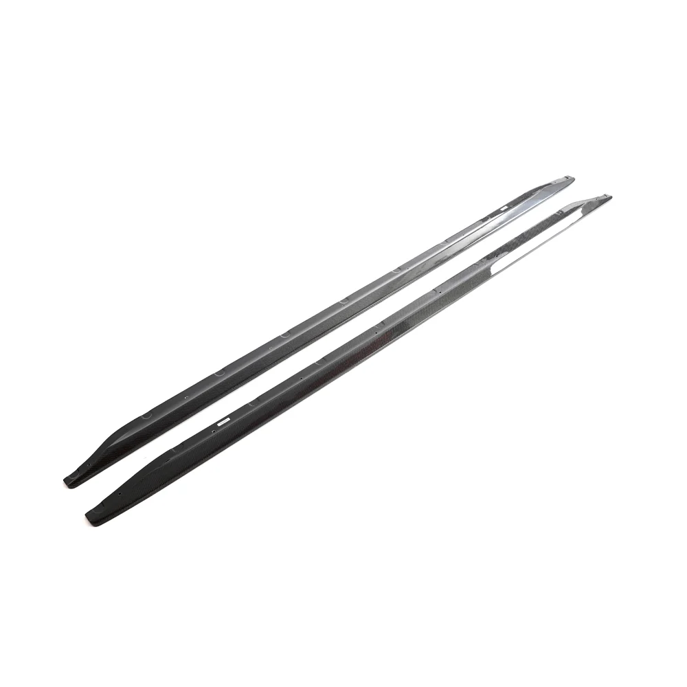 BMW M3 G80/G81 CARBON FIBRE SIDE SKIRT EXTENSIONS-Side Skirts-CT CARBON-CT Carbon - High-quality carbon fiber and gloss black aerodynamic parts for premium sports and luxury vehicles.