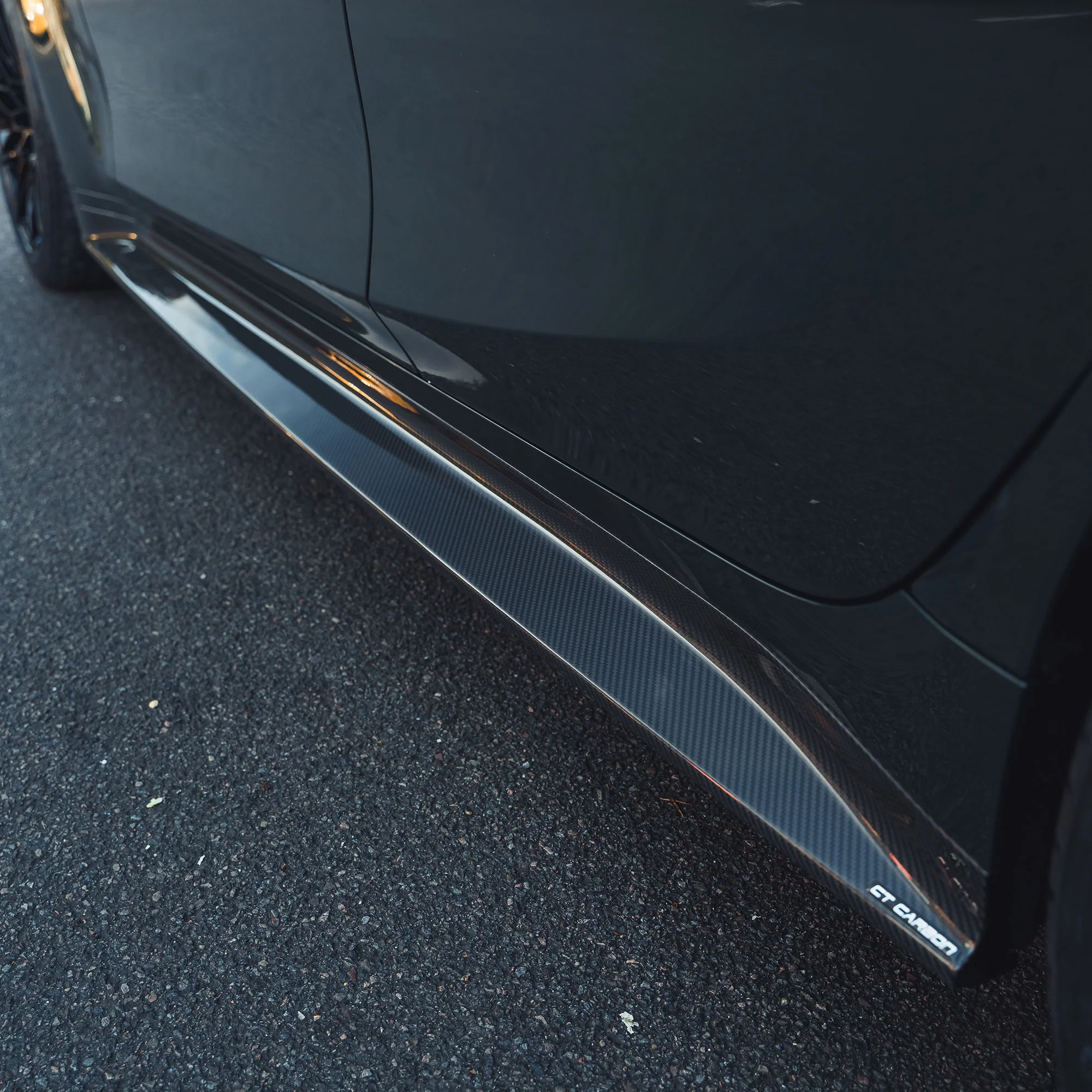 BMW M3 G80/G81 CARBON FIBRE SIDE SKIRT REPLACEMENT - V3-Side Skirts-CT CARBON-CT Carbon - High-quality carbon fiber and gloss black aerodynamic parts for premium sports and luxury vehicles.