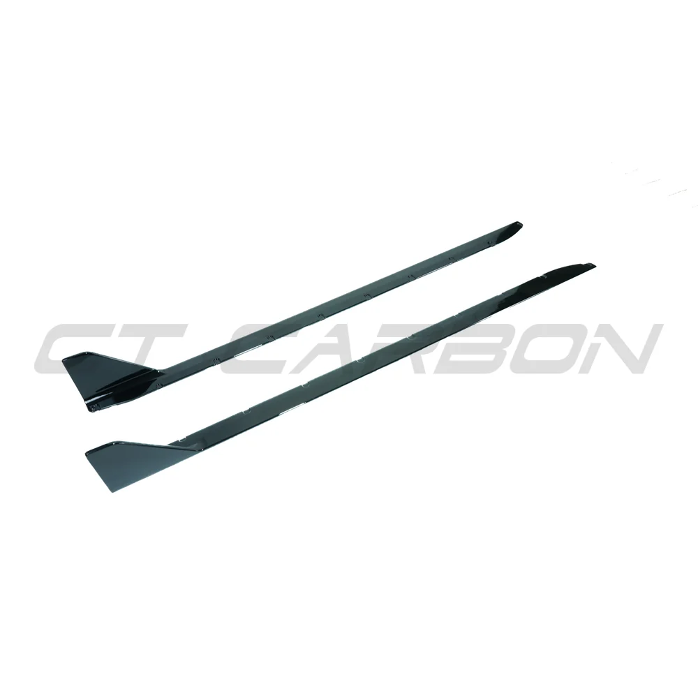 BMW M3 G80 & G81 GLOSS BLACK SIDE SKIRTS - MP STYLE-Side Skirts-BLAK BY CT-CT Carbon - High-quality carbon fiber and gloss black aerodynamic parts for premium sports and luxury vehicles.