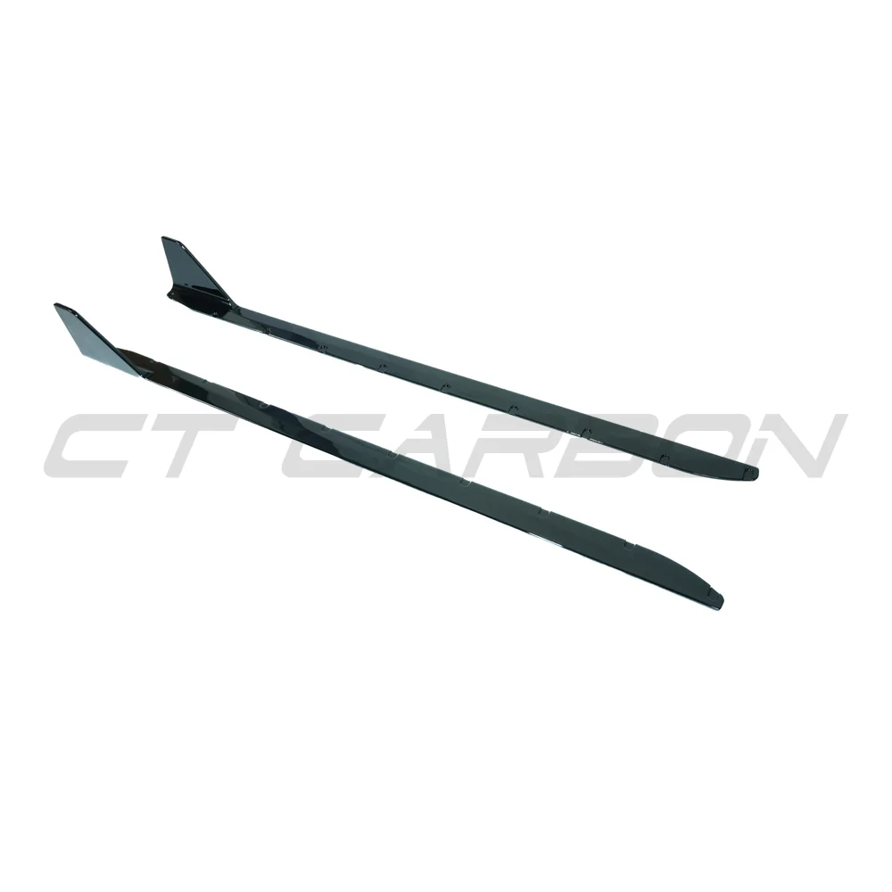 BMW M3 G80 & G81 GLOSS BLACK SIDE SKIRTS - MP STYLE-Side Skirts-BLAK BY CT-CT Carbon - High-quality carbon fiber and gloss black aerodynamic parts for premium sports and luxury vehicles.