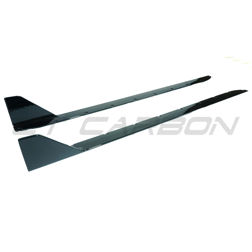 BMW M3 G80 & G81 GLOSS BLACK SIDE SKIRTS - MP STYLE-Side Skirts-BLAK BY CT-CT Carbon - High-quality carbon fiber and gloss black aerodynamic parts for premium sports and luxury vehicles.