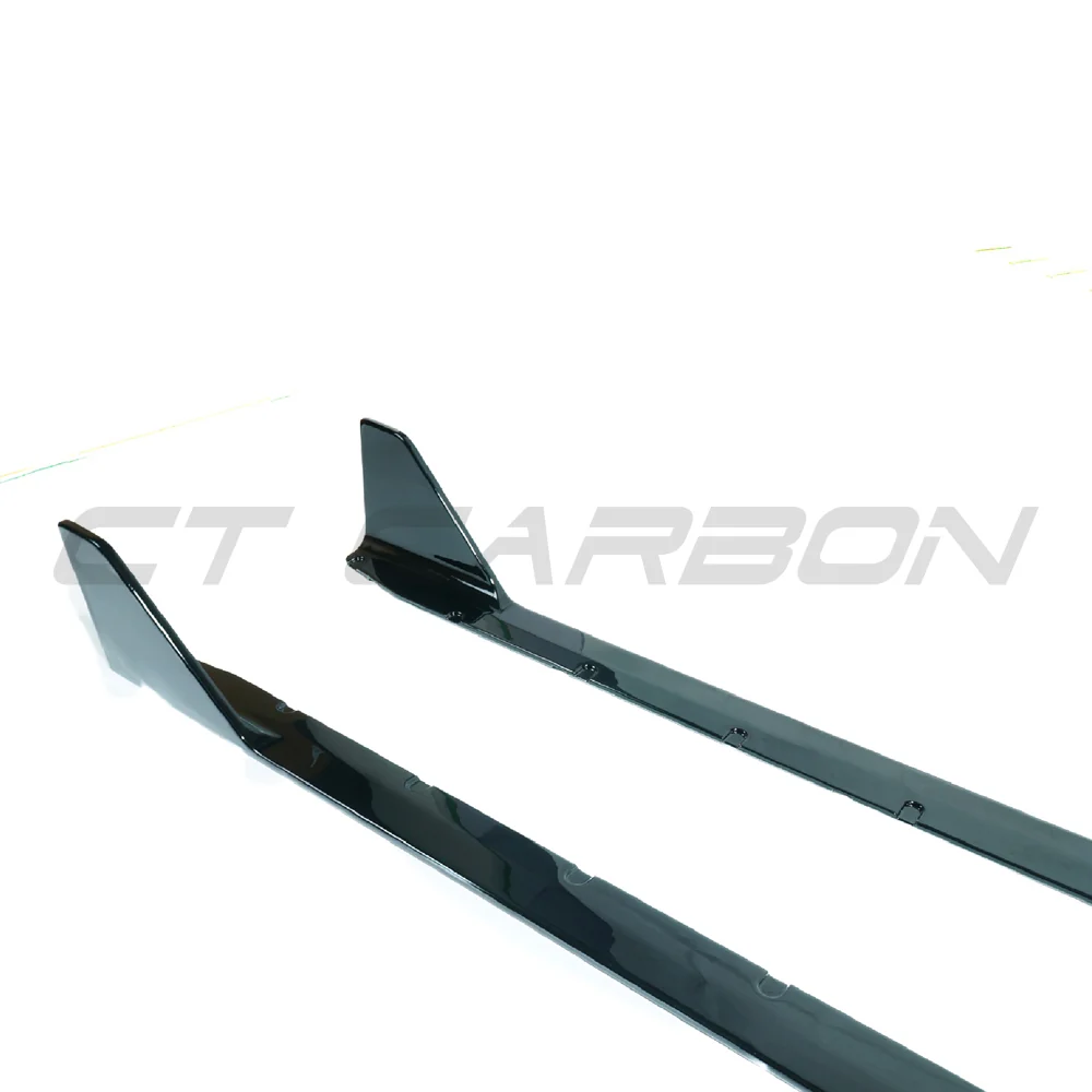BMW M3 G80 & G81 GLOSS BLACK SIDE SKIRTS - MP STYLE-Side Skirts-BLAK BY CT-CT Carbon - High-quality carbon fiber and gloss black aerodynamic parts for premium sports and luxury vehicles.