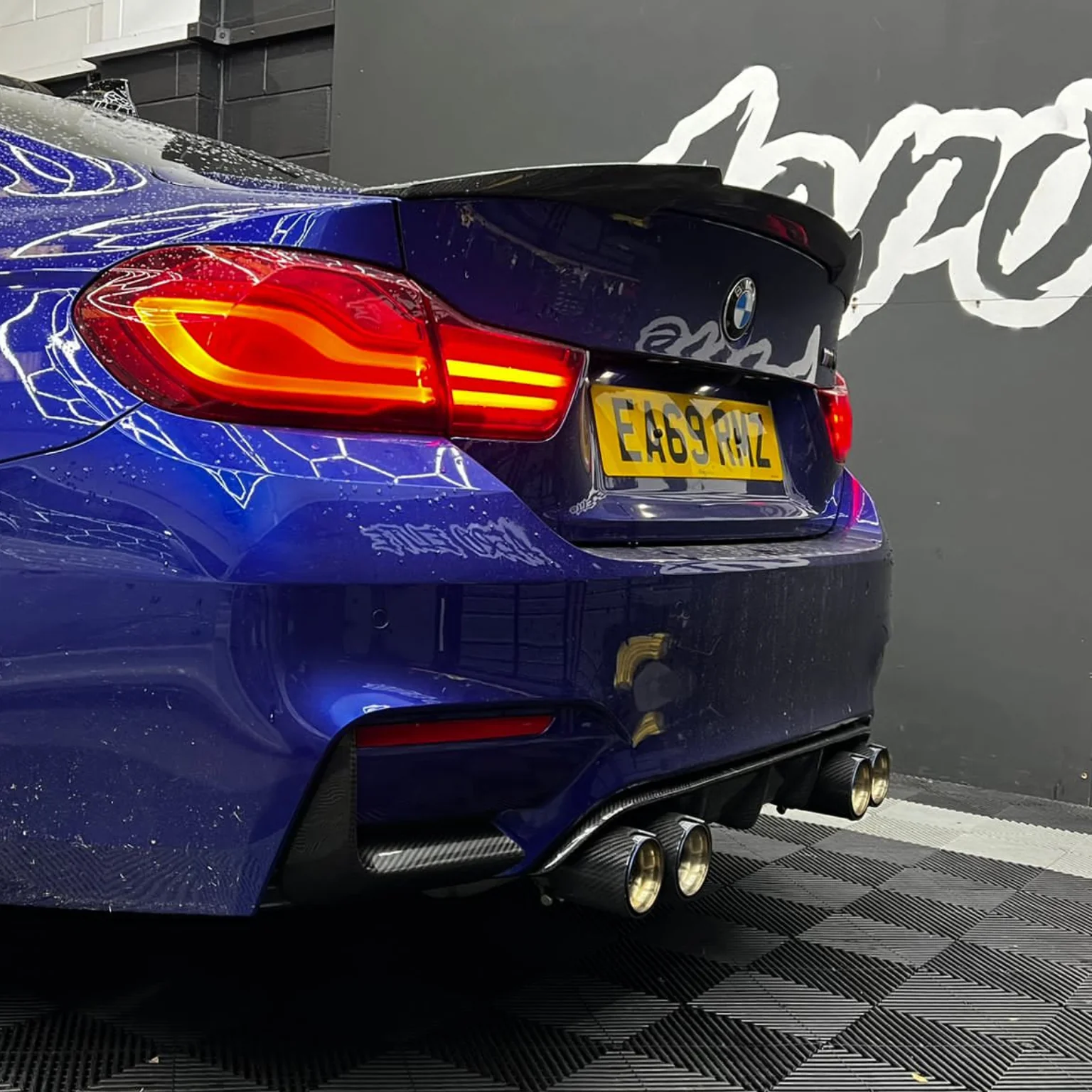 BMW M3 & M4 F80 F82 F83 REAR CARBON FIBRE BUMPER CANARDS-Accessories-CT CARBON-CT Carbon - High-quality carbon fiber and gloss black aerodynamic parts for premium sports and luxury vehicles.