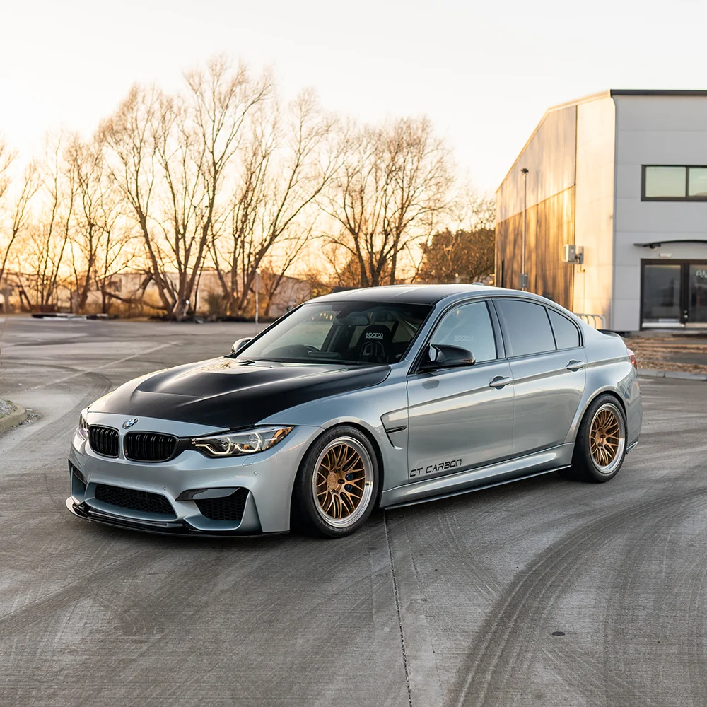 BMW M3/M4 (F80 F82 F83) PRE-PREG CARBON FIBRE SPLITTER - GT STYLE-Splitter-CT CARBON-CT Carbon - High-quality carbon fiber and gloss black aerodynamic parts for premium sports and luxury vehicles.