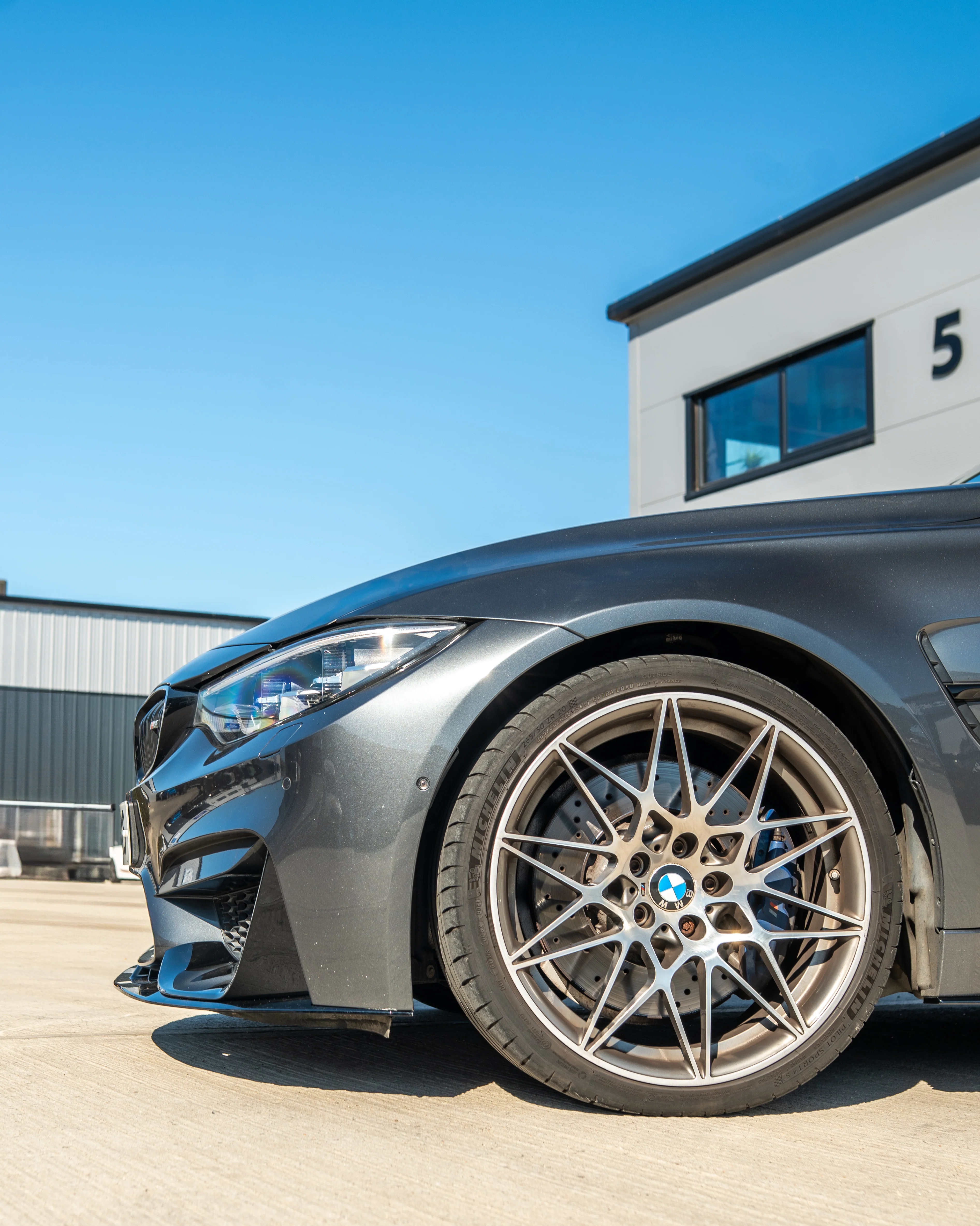 BMW M3/M4 (F80 F82 F83) GLOSS BLACK SPLITTER - MP STYLE-Splitter-BLAK BY CT-CT Carbon - High-quality carbon fiber and gloss black aerodynamic parts for premium sports and luxury vehicles.