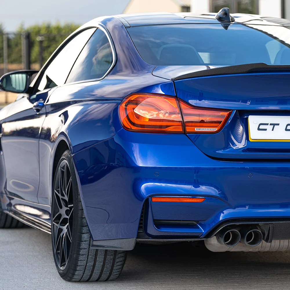 BMW M3/M4 (F80 F82 F83) CARBON FIBRE REAR BUMPER CORNERS-Accessories-CT CARBON-CT Carbon - High-quality carbon fiber and gloss black aerodynamic parts for premium sports and luxury vehicles.