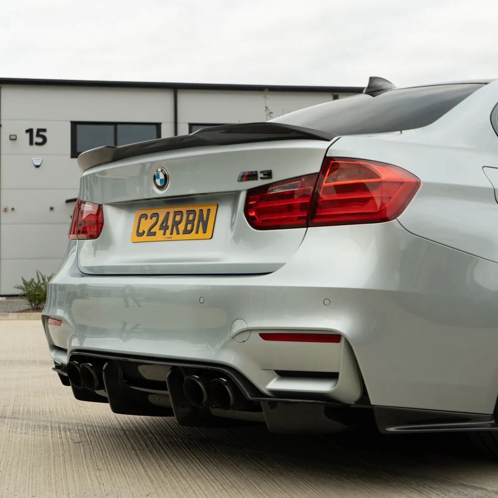 BMW M3/M4 (F80 F82 F83) CARBON FIBRE DIFFUSER - PS STYLE-Diffuser-CT CARBON-CT Carbon - High-quality carbon fiber and gloss black aerodynamic parts for premium sports and luxury vehicles.