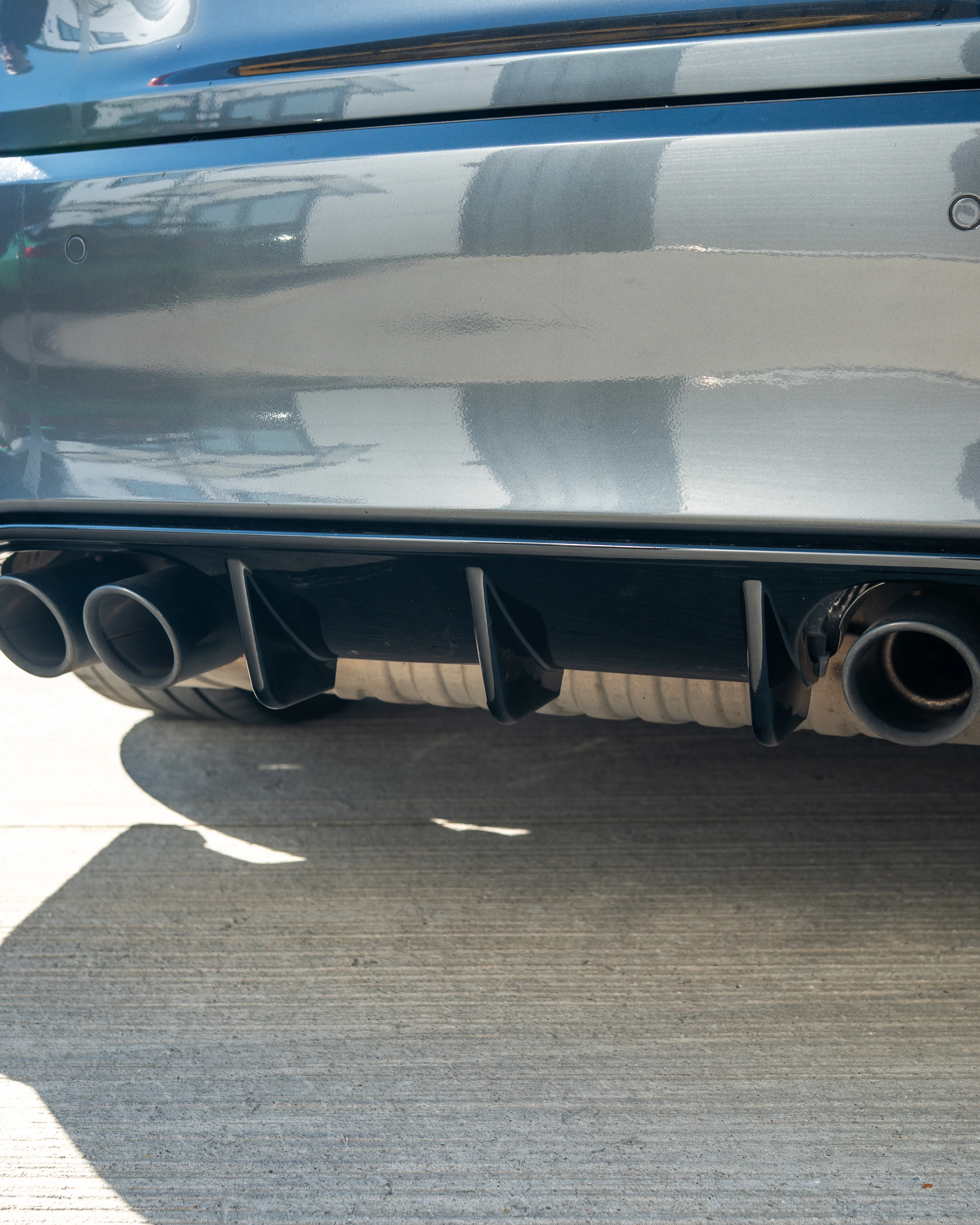 BMW M3/M4 (F80 F82 F83) GLOSS BLACK DIFFUSER - V STYLE-Diffuser-BLAK BY CT-CT Carbon - High-quality carbon fiber and gloss black aerodynamic parts for premium sports and luxury vehicles.