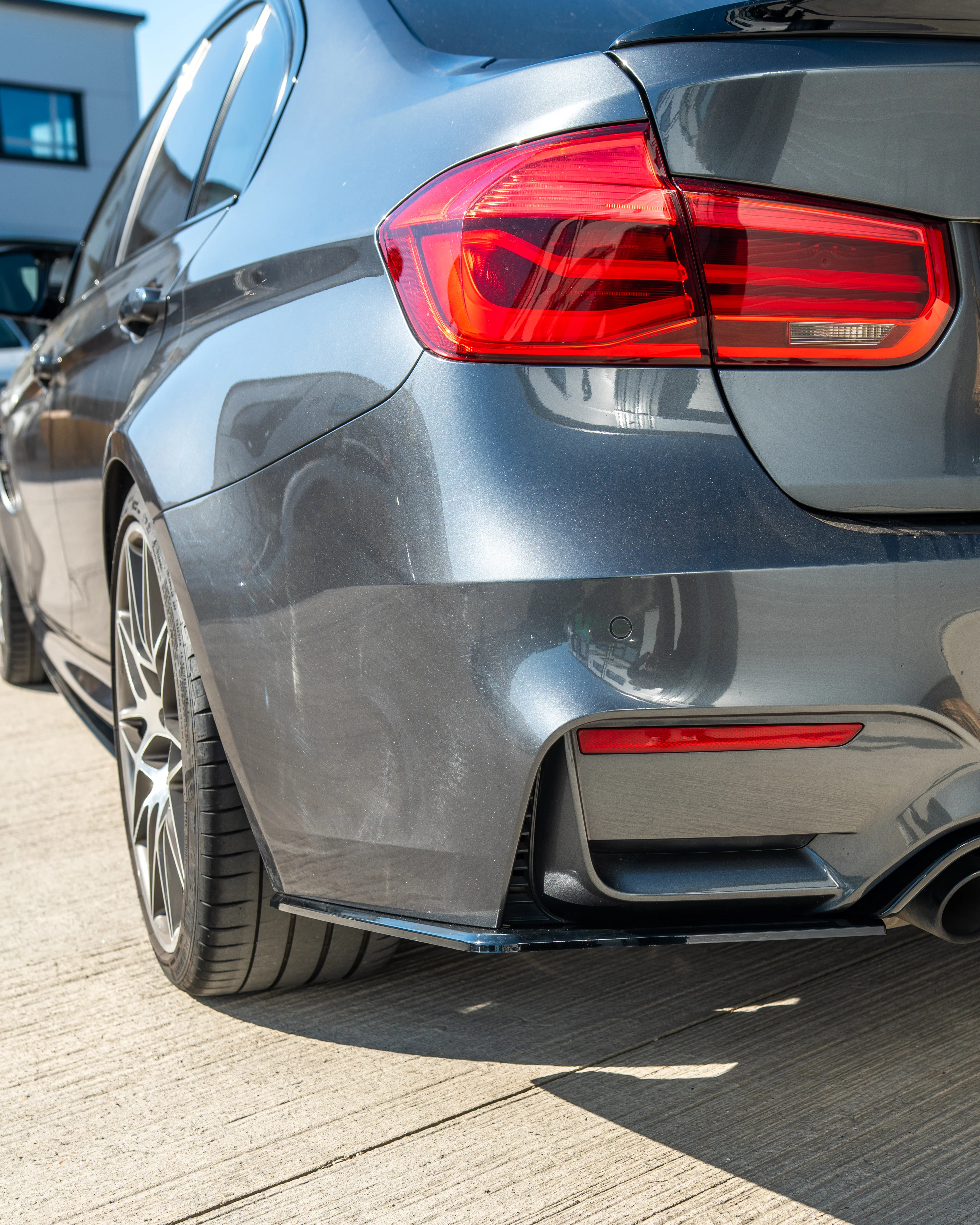 BMW M3/M4 (F80 F82 F83) GLOSS BLACK DIFFUSER - V STYLE-Diffuser-BLAK BY CT-CT Carbon - High-quality carbon fiber and gloss black aerodynamic parts for premium sports and luxury vehicles.