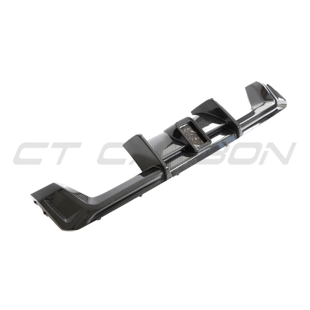 BMW M3/M4 G80/G81/G82/G83 CARBON FIBRE DIFFUSER WITH LED - CT DESIGN-Diffuser-CT CARBON-CT Carbon - High-quality carbon fiber and gloss black aerodynamic parts for premium sports and luxury vehicles.