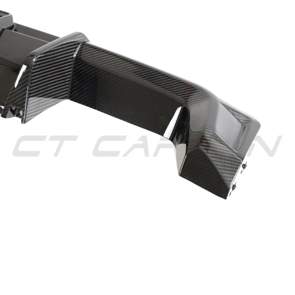 BMW M3/M4 G80/G81/G82/G83 CARBON FIBRE DIFFUSER WITH LED - CT DESIGN-Diffuser-CT CARBON-CT Carbon - High-quality carbon fiber and gloss black aerodynamic parts for premium sports and luxury vehicles.