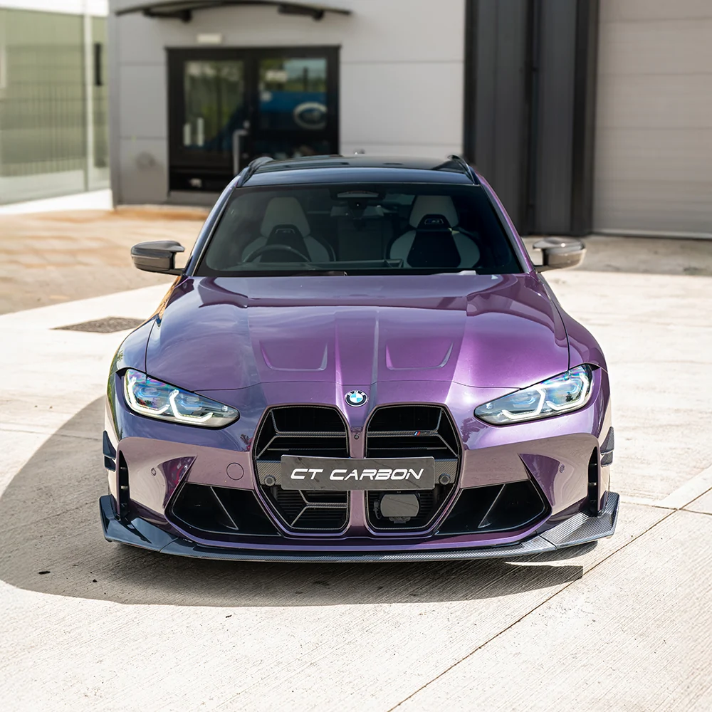 BMW M3 & M4 G80/G81/G82/G83 CARBON FIBRE SPLITTER - CSL STYLE-Splitter-CT CARBON-CT Carbon - High-quality carbon fiber and gloss black aerodynamic parts for premium sports and luxury vehicles.