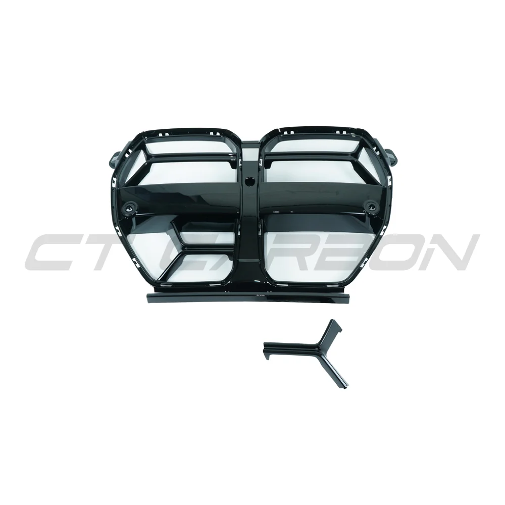 BMW M3 & M4 G80/G81/G82/G83 GLOSS BLACK GRILLE - CSL STYLE-Grille-BLAK BY CT-CT Carbon - High-quality carbon fiber and gloss black aerodynamic parts for premium sports and luxury vehicles.