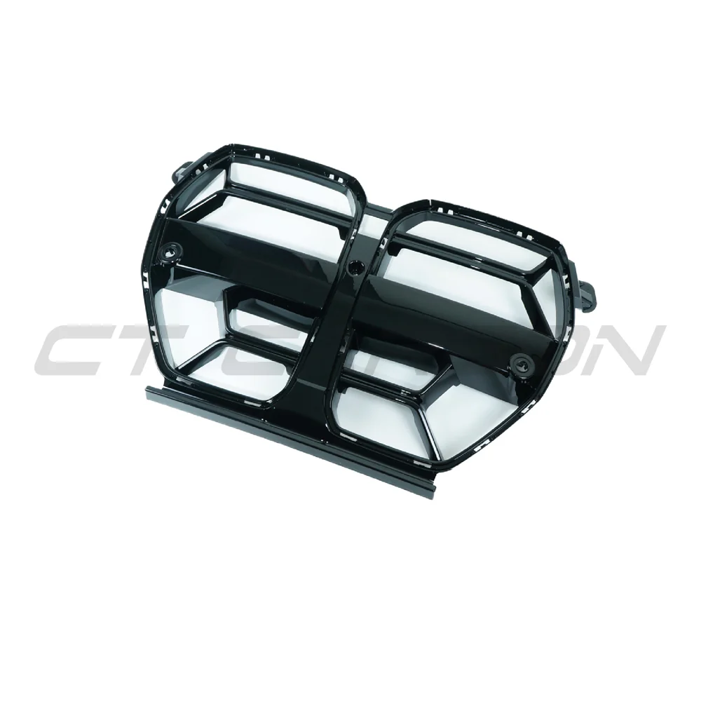 BMW M3 & M4 G80/G81/G82/G83 GLOSS BLACK GRILLE - CSL STYLE-Grille-BLAK BY CT-CT Carbon - High-quality carbon fiber and gloss black aerodynamic parts for premium sports and luxury vehicles.