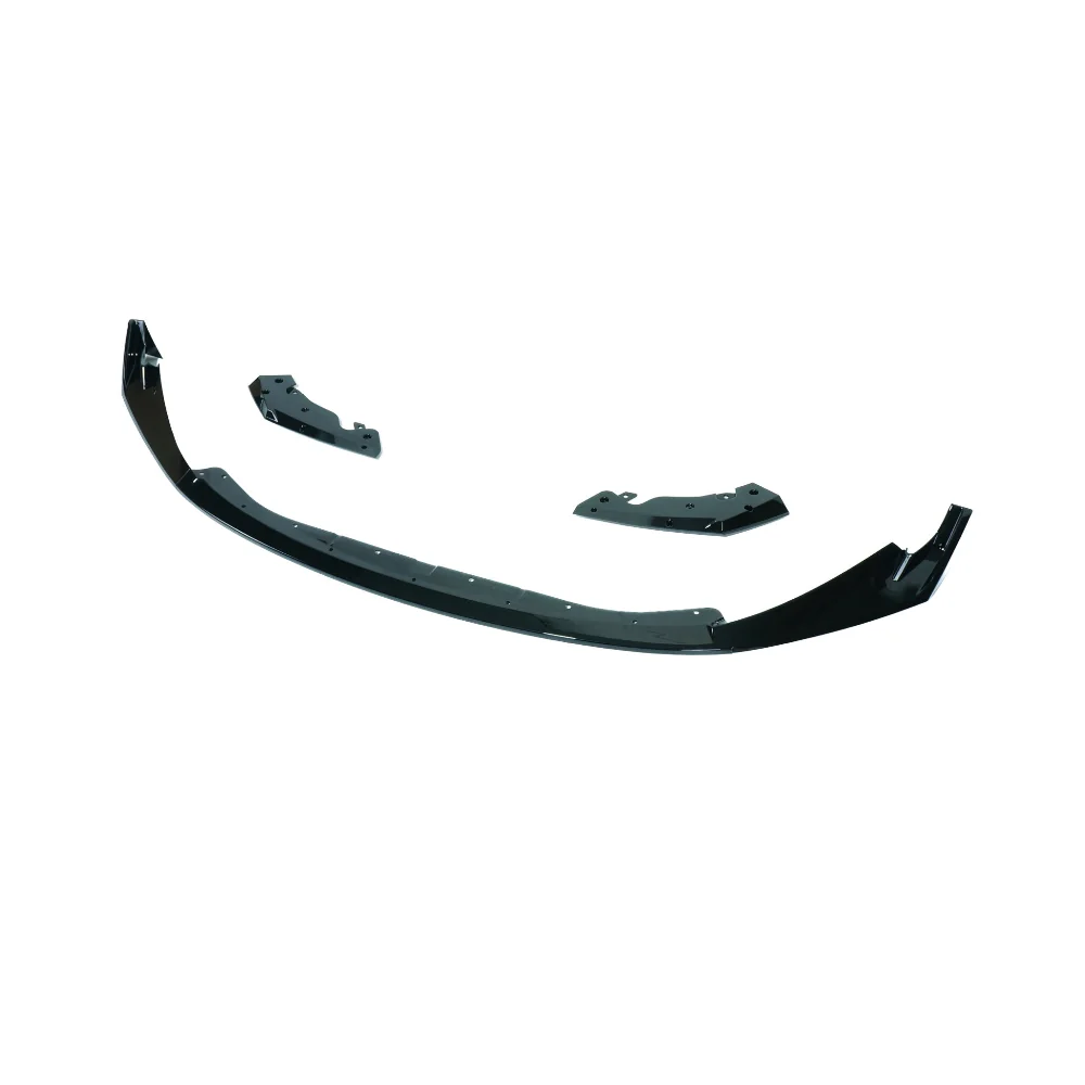 BMW M3 & M4 G80/G81/G82/G83 GLOSS BLACK SPLITTER - CSL STYLE-Splitter-BLAK BY CT-CT Carbon - High-quality carbon fiber and gloss black aerodynamic parts for premium sports and luxury vehicles.