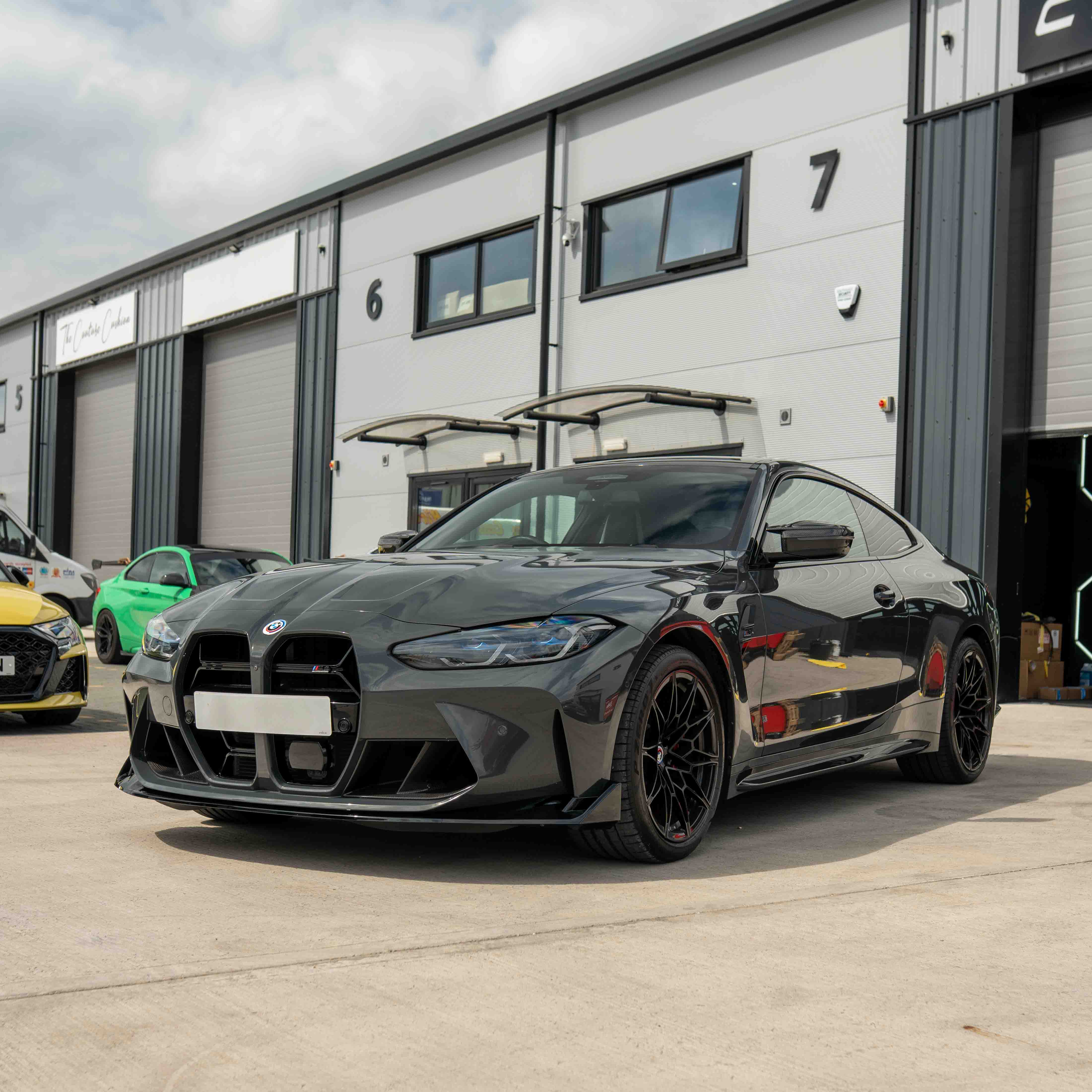 BMW M3 & M4 G80/G81/G82/G83 GLOSS BLACK SPLITTER - CSL STYLE-Splitter-BLAK BY CT-CT Carbon - High-quality carbon fiber and gloss black aerodynamic parts for premium sports and luxury vehicles.