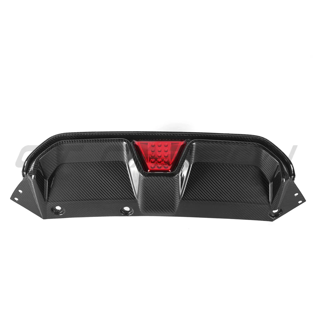 BMW M5 F90 2018-2024 PRE PREG CARBON FIBRE DIFFUSER - CS STYLE WITH LED-Diffuser-CT CARBON-CT Carbon - High-quality carbon fiber and gloss black aerodynamic parts for premium sports and luxury vehicles.