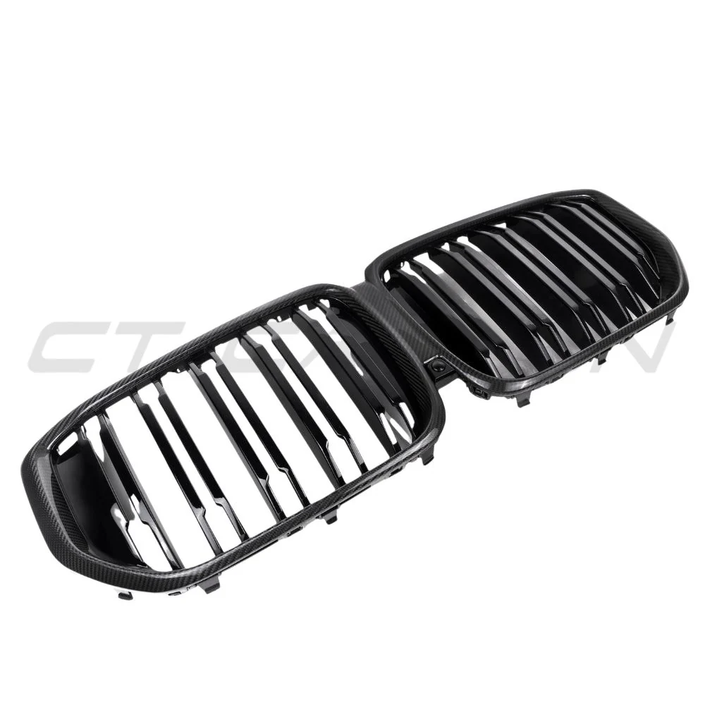 BMW X5 G05 LCI DOUBLE SLAT CARBON FIBRE FRONT GRILLE-Grille-CT CARBON-CT Carbon - High-quality carbon fiber and gloss black aerodynamic parts for premium sports and luxury vehicles.