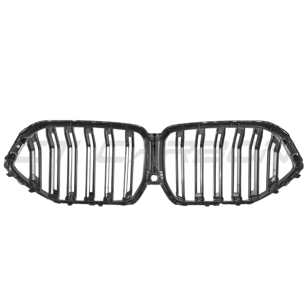 BMW X6 G06 LCI DOUBLE SLAT CARBON FIBRE FRONT GRILLE-Grille-CT CARBON-CT Carbon - High-quality carbon fiber and gloss black aerodynamic parts for premium sports and luxury vehicles.