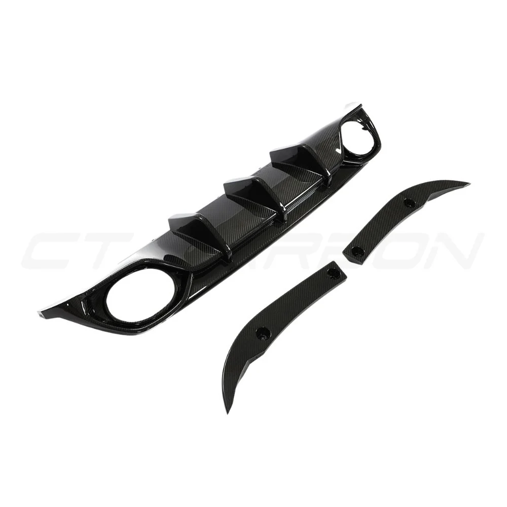 AUDI RS3 8Y 2022-2024 SALOON CARBON FIBRE DIFFUSER - CT DESIGN-Diffuser-CT CARBON-CT Carbon - High-quality carbon fiber and gloss black aerodynamic parts for premium sports and luxury vehicles.