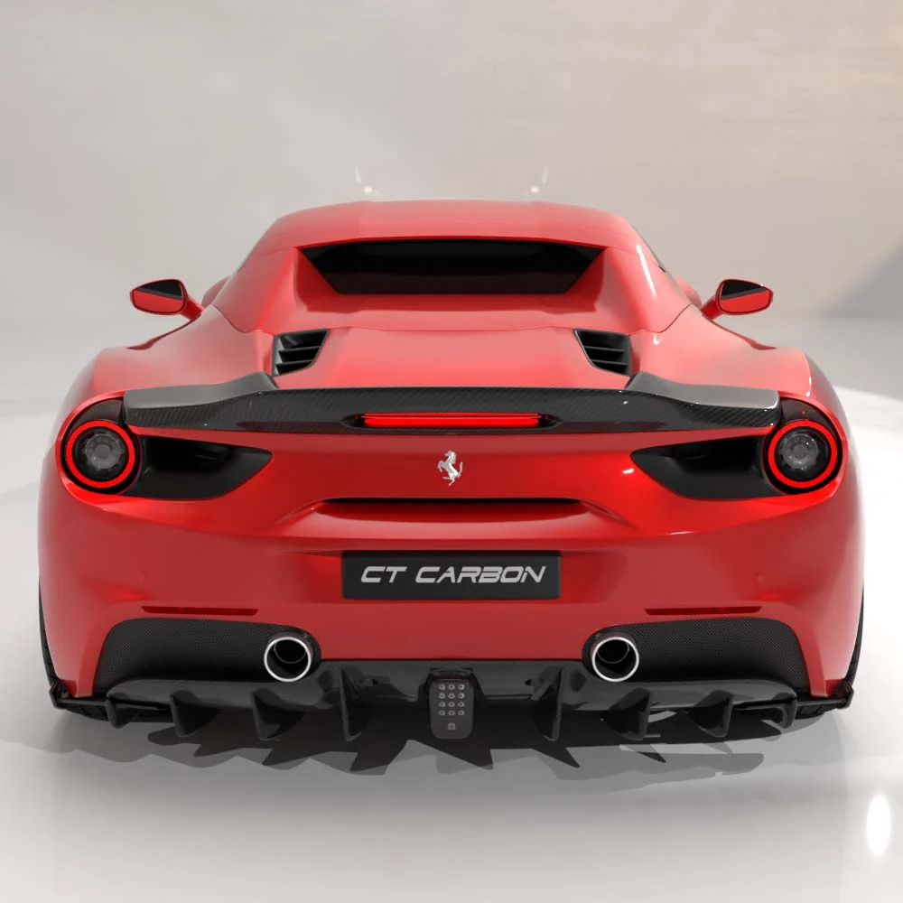 FERRARI 488 GTB COUPE & SPIDER CARBON FIBRE DIFFUSER - CT DESIGN