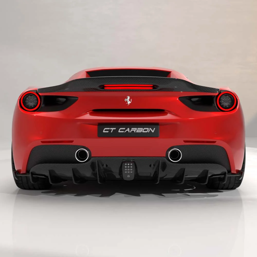 FERRARI 488 GTB COUPE & SPIDER CARBON FIBRE DIFFUSER - CT DESIGN