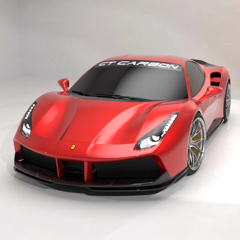 FERRARI 488 GTB COUPE & SPIDER CARBON FIBRE SIDE SKIRTS - CT DESIGN