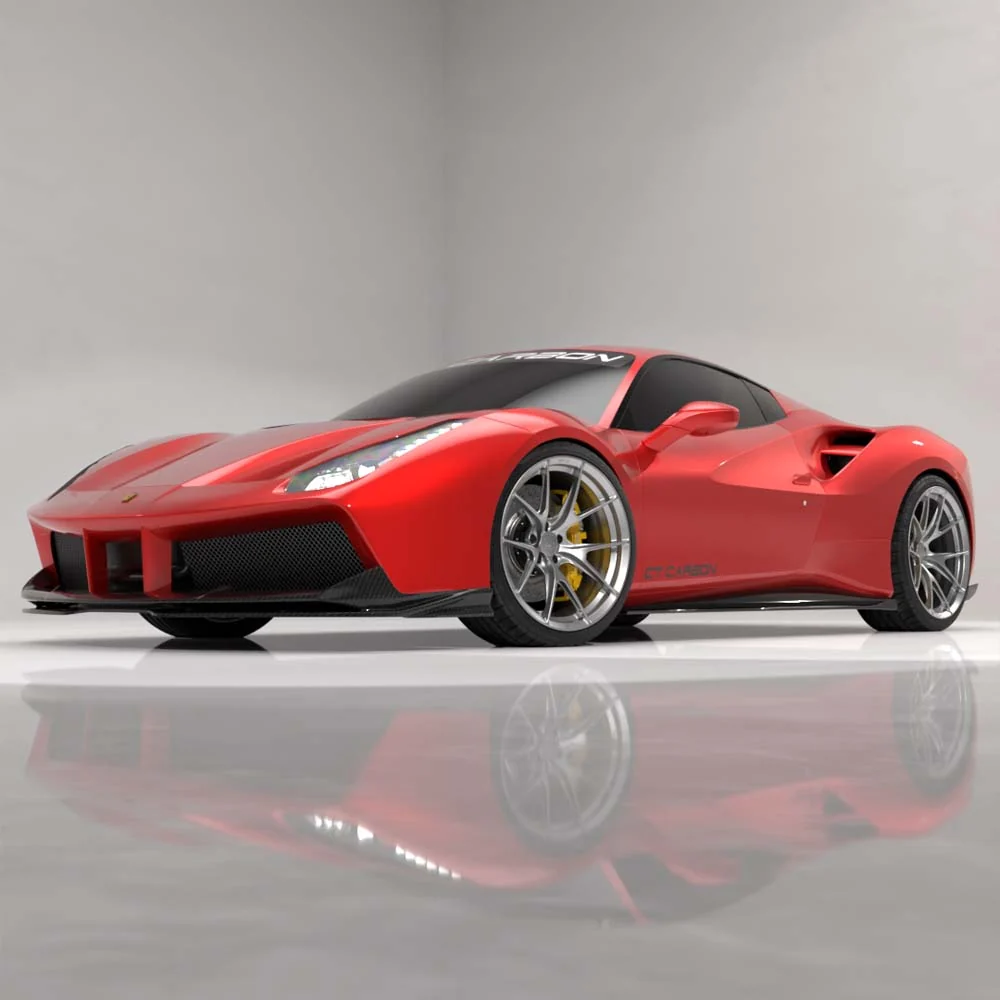 FERRARI 488 GTB COUPE & SPIDER CARBON FIBRE SPLITTER - CT DESIGN