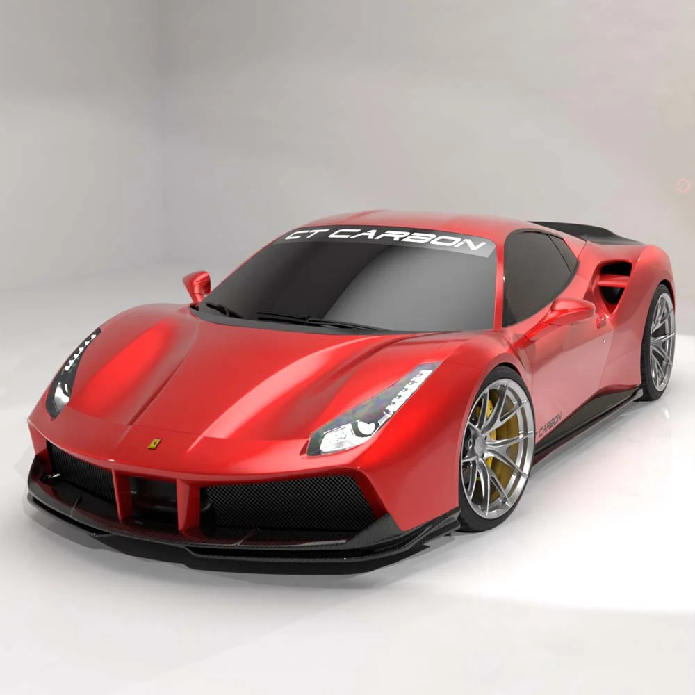 FERRARI 488 GTB COUPE & SPIDER CARBON FIBRE SPLITTER - CT DESIGN
