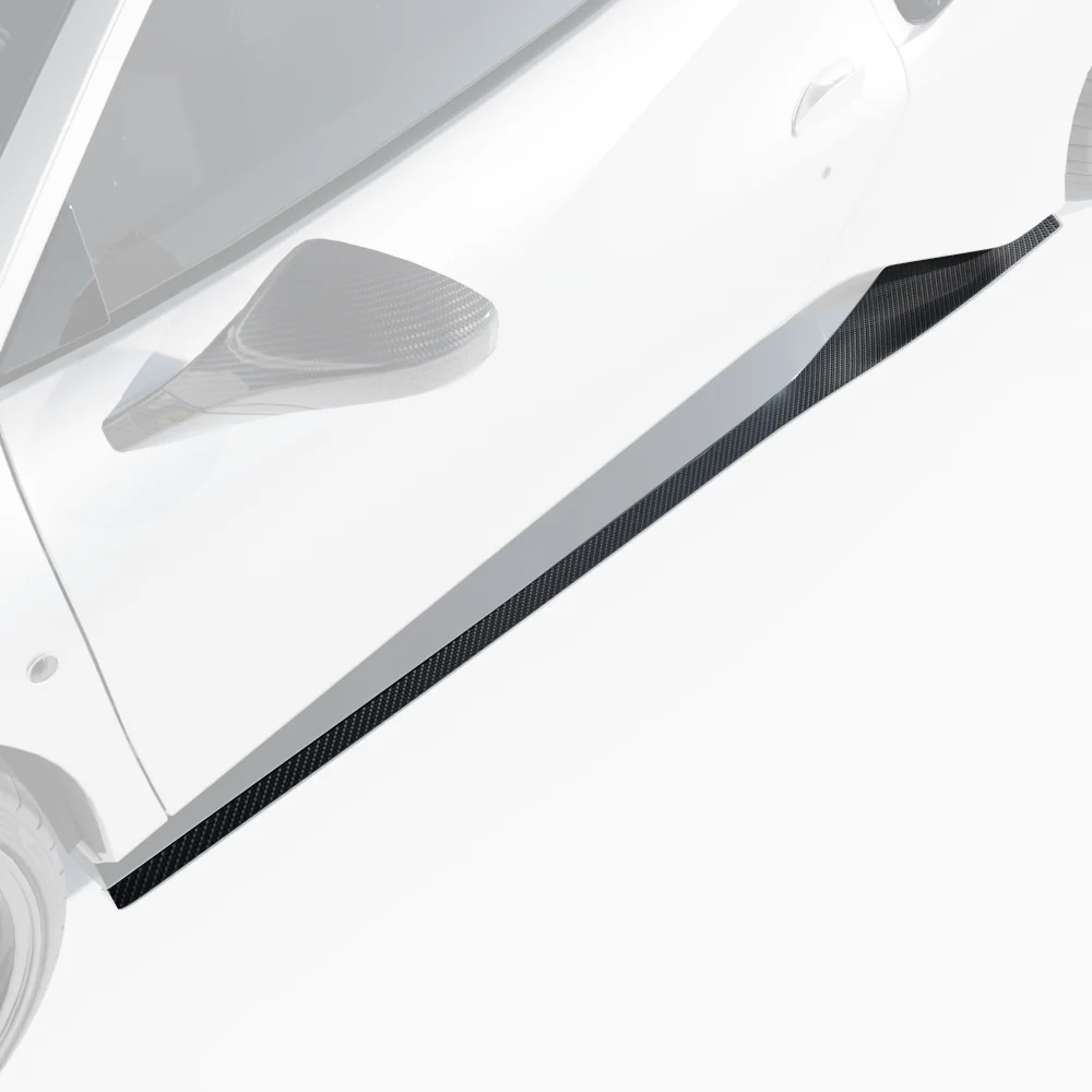 FERRARI 488 PISTA CARBON FIBRE SIDE SKIRTS - CT DESIGN-Side Skirts-CT CARBON-CT Carbon - High-quality carbon fiber and gloss black aerodynamic parts for premium sports and luxury vehicles.