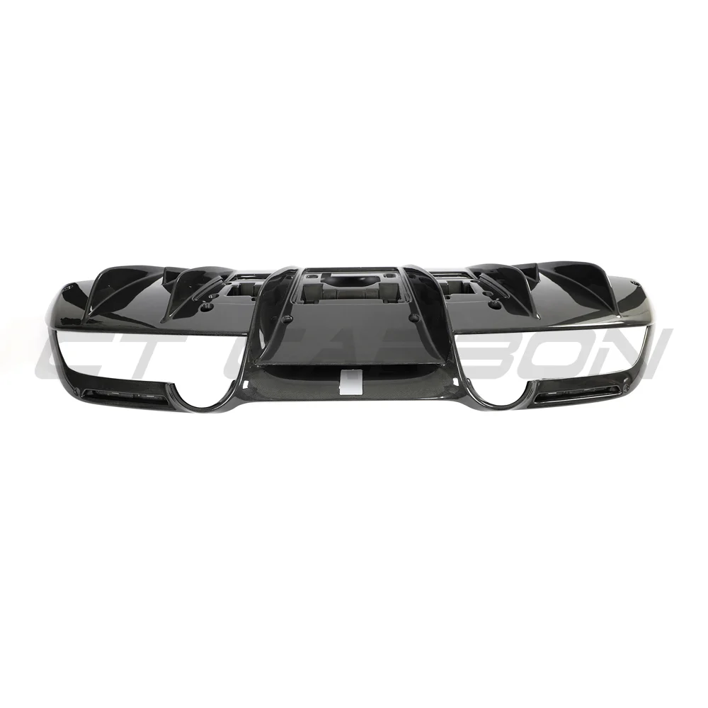 FERRARI F8 2019-2023 CARBON FIBRE DIFFUSER-Diffuser-CT CARBON-CT Carbon - High-quality carbon fiber and gloss black aerodynamic parts for premium sports and luxury vehicles.