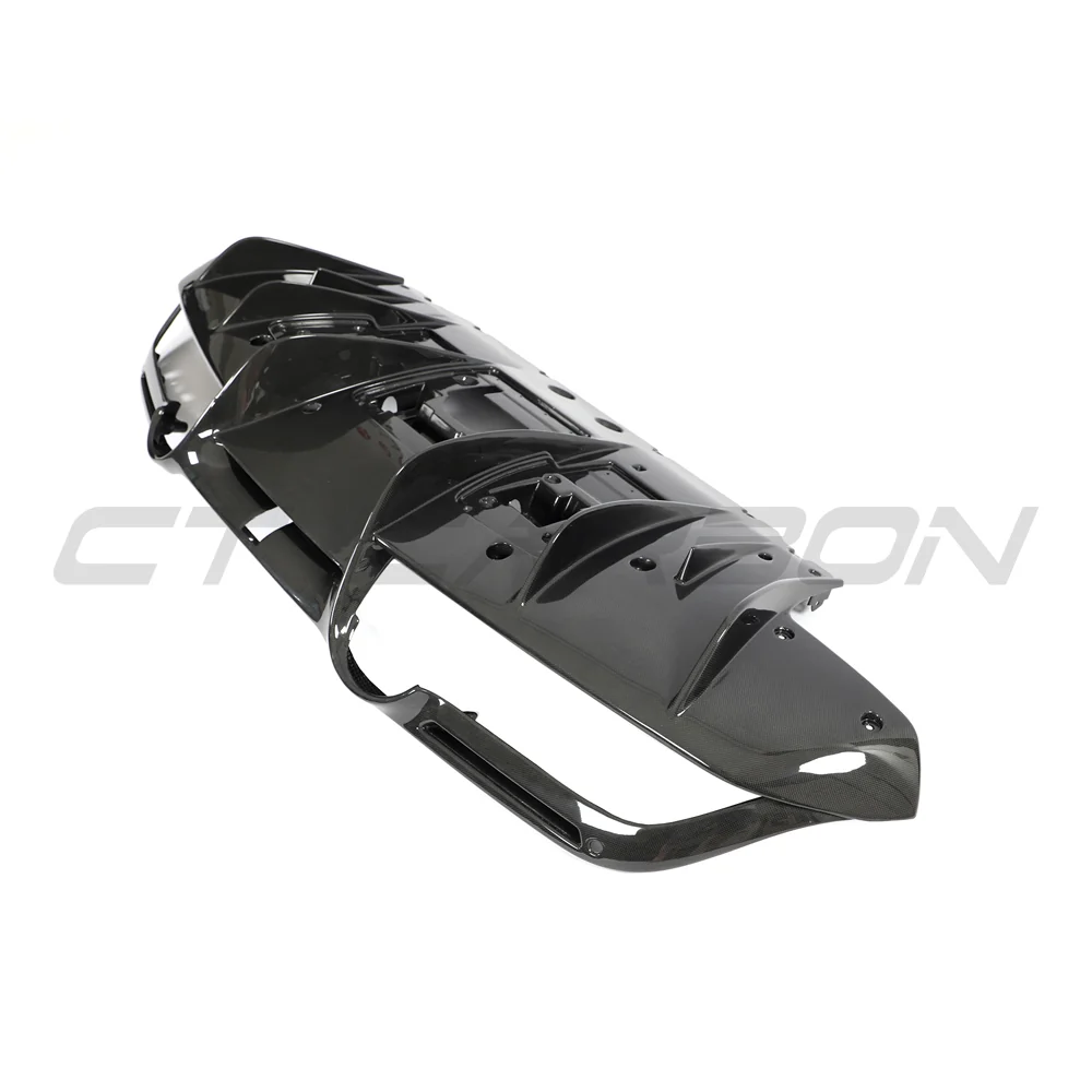 FERRARI F8 2019-2023 CARBON FIBRE DIFFUSER-Diffuser-CT CARBON-CT Carbon - High-quality carbon fiber and gloss black aerodynamic parts for premium sports and luxury vehicles.