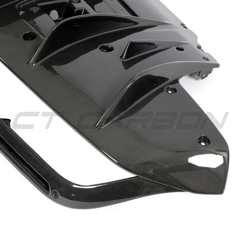 FERRARI F8 2019-2023 CARBON FIBRE DIFFUSER-Diffuser-CT CARBON-CT Carbon - High-quality carbon fiber and gloss black aerodynamic parts for premium sports and luxury vehicles.