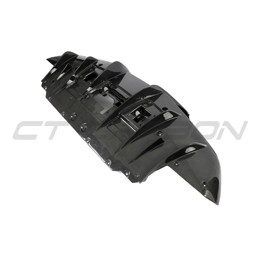 FERRARI F8 2019-2023 CARBON FIBRE DIFFUSER-Diffuser-CT CARBON-CT Carbon - High-quality carbon fiber and gloss black aerodynamic parts for premium sports and luxury vehicles.