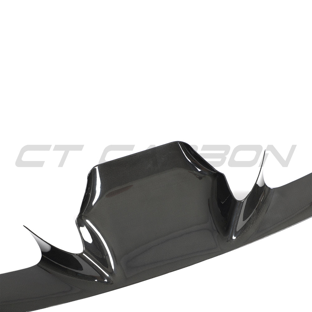 FERRARI F8 2019-2023 FRONT BUMPER CARBON FIBRE TRIM-Splitter-CT CARBON-CT Carbon - High-quality carbon fiber and gloss black aerodynamic parts for premium sports and luxury vehicles.
