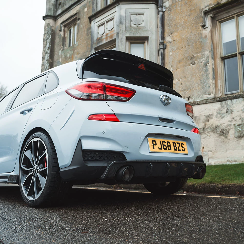 HYUNDAI I30N CARBON FIBRE EXHAUST TIPS-Exhaust Tips-CT CARBON-CT Carbon - High-quality carbon fiber and gloss black aerodynamic parts for premium sports and luxury vehicles.