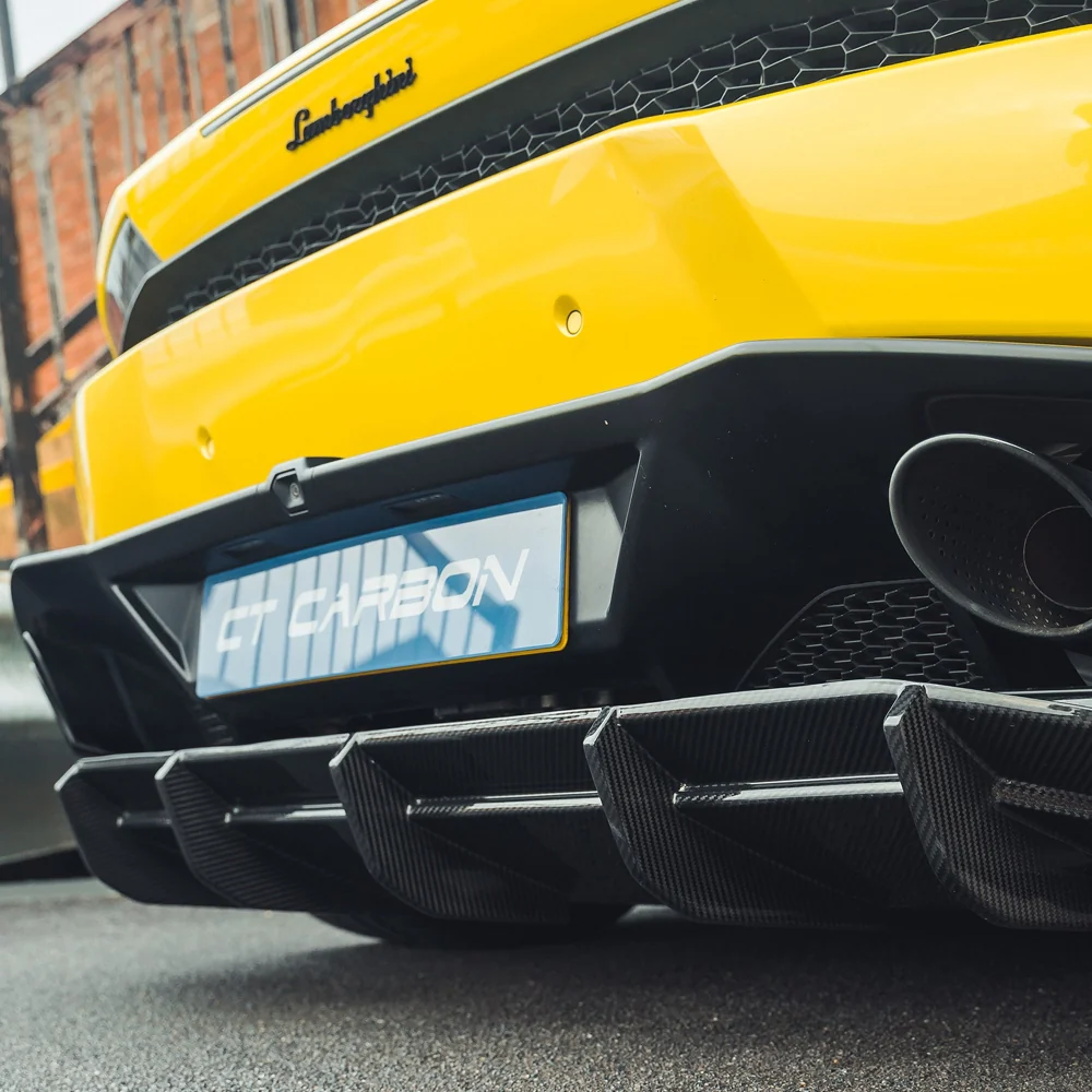 LAMBORGHINI HURACAN LP-610 CARBON FIBRE DIFFUSER - CT DESIGN-Diffuser-CT CARBON-CT Carbon - High-quality carbon fiber and gloss black aerodynamic parts for premium sports and luxury vehicles.