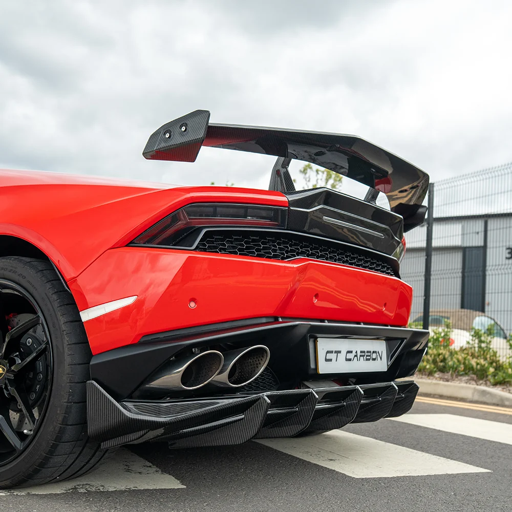 LAMBORGHINI HURACAN LP-580/LP-610 & EVO CARBON FIBRE SPOILER/WING - CT DESIGN-Spoiler-CT CARBON-CT Carbon - High-quality carbon fiber and gloss black aerodynamic parts for premium sports and luxury vehicles.