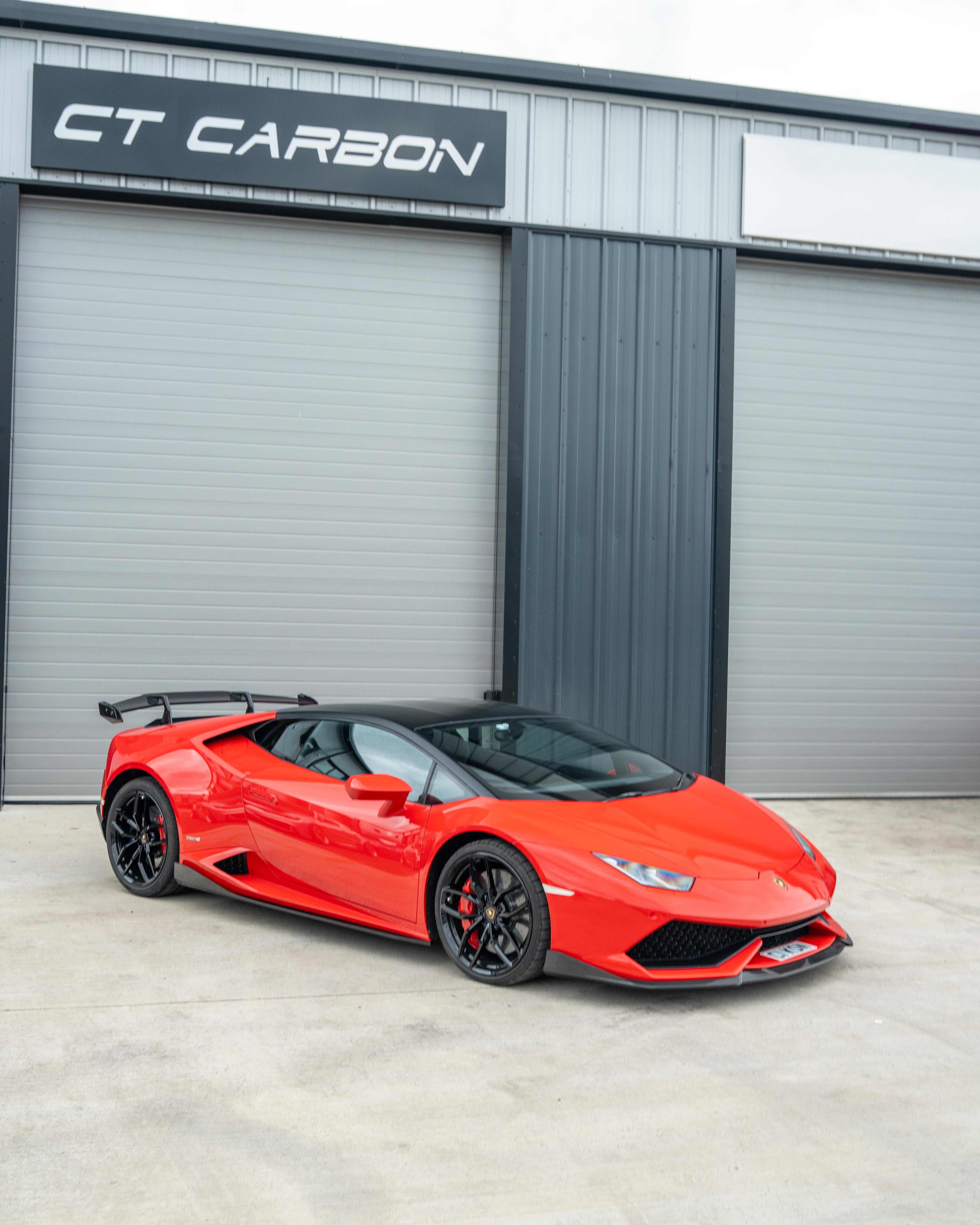 LAMBORGHINI HURACAN LP-610 CARBON FIBRE FULL KIT - CT DESIGN-Kit-CT CARBON-CT Carbon - High-quality carbon fiber and gloss black aerodynamic parts for premium sports and luxury vehicles.