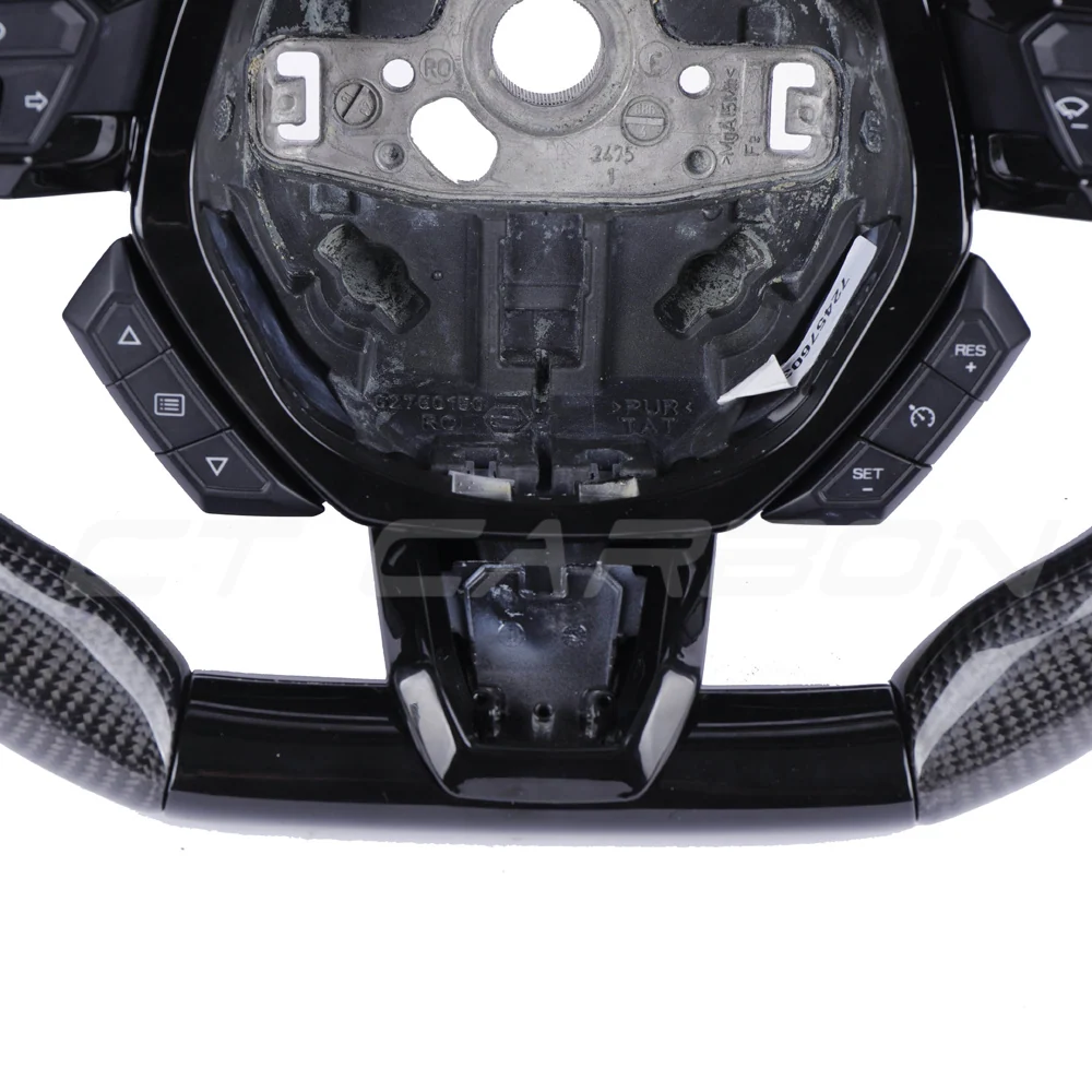LAMBORGHINI HURACAN CARBON FIBRE / ALCANTARA FLAT TOP AND BOTTOM CUSTOM STEERING WHEEL