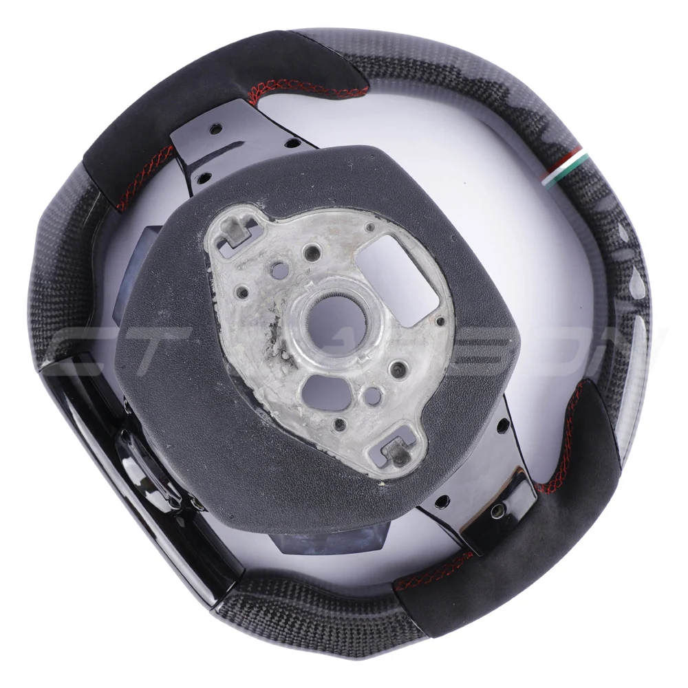 LAMBORGHINI HURACAN CARBON FIBRE / ALCANTARA FLAT TOP AND BOTTOM CUSTOM STEERING WHEEL