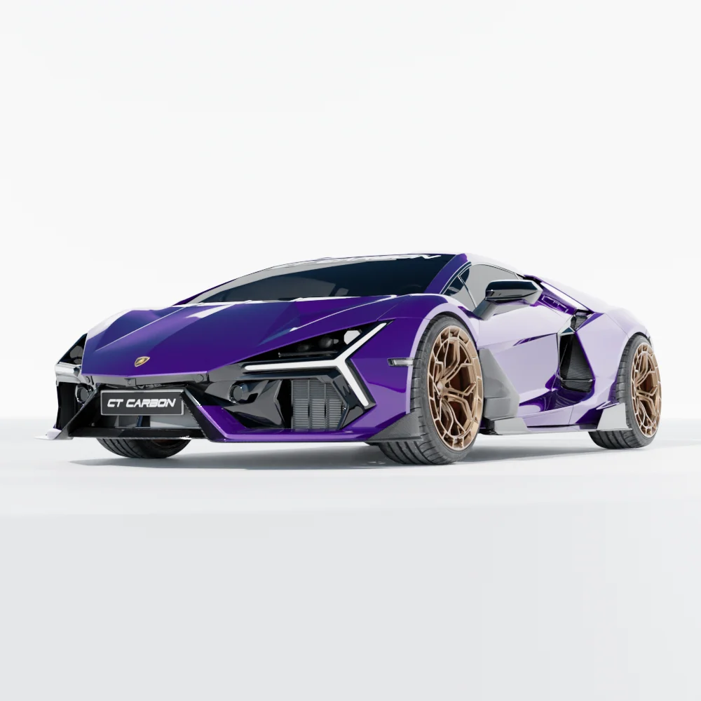 LAMBORGHINI REVUELTO CARBON FIBRE FRONT SPLITTER - CT DESIGN-Splitter-CT CARBON-CT Carbon - High-quality carbon fiber and gloss black aerodynamic parts for premium sports and luxury vehicles.