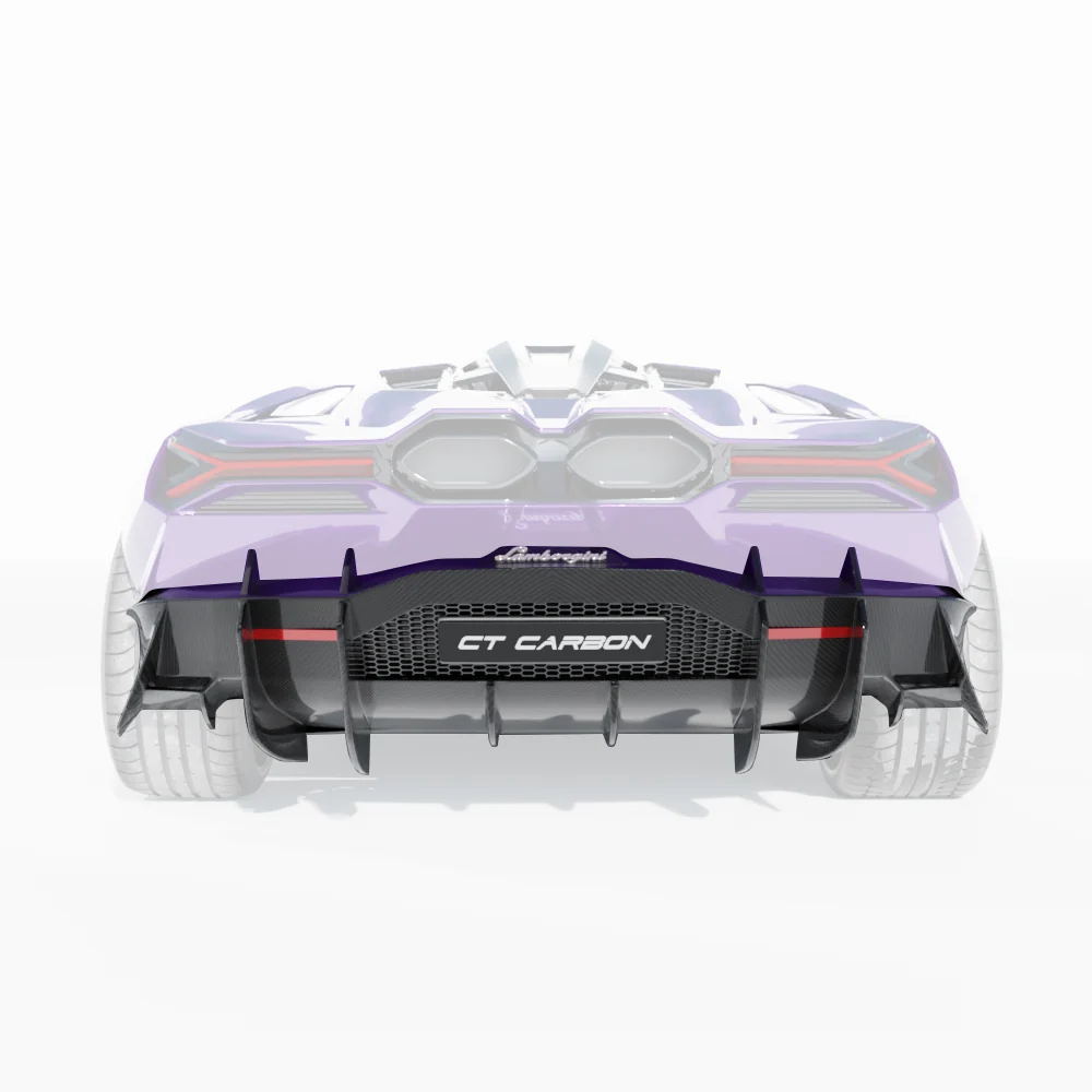 LAMBORGHINI REVUELTO CARBON FIBRE REAR DIFFUSER - CT DESIGN-Diffuser-CT CARBON-CT Carbon - High-quality carbon fiber and gloss black aerodynamic parts for premium sports and luxury vehicles.
