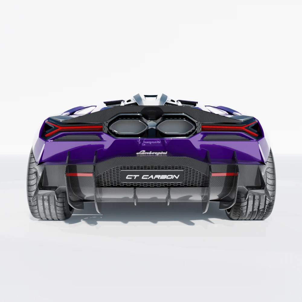 LAMBORGHINI REVUELTO CARBON FIBRE REAR DIFFUSER - CT DESIGN-Diffuser-CT CARBON-CT Carbon - High-quality carbon fiber and gloss black aerodynamic parts for premium sports and luxury vehicles.