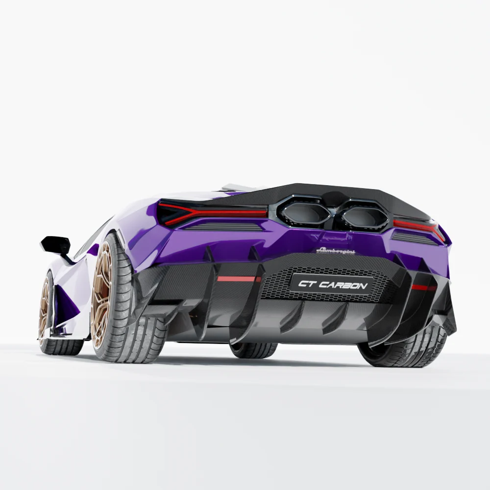 LAMBORGHINI REVUELTO CARBON FIBRE REAR DIFFUSER - CT DESIGN-Diffuser-CT CARBON-CT Carbon - High-quality carbon fiber and gloss black aerodynamic parts for premium sports and luxury vehicles.