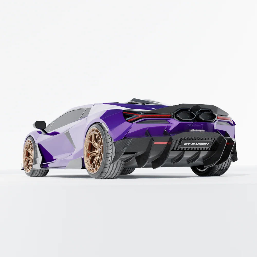LAMBORGHINI REVUELTO CARBON FIBRE REAR DIFFUSER - CT DESIGN-Diffuser-CT CARBON-CT Carbon - High-quality carbon fiber and gloss black aerodynamic parts for premium sports and luxury vehicles.