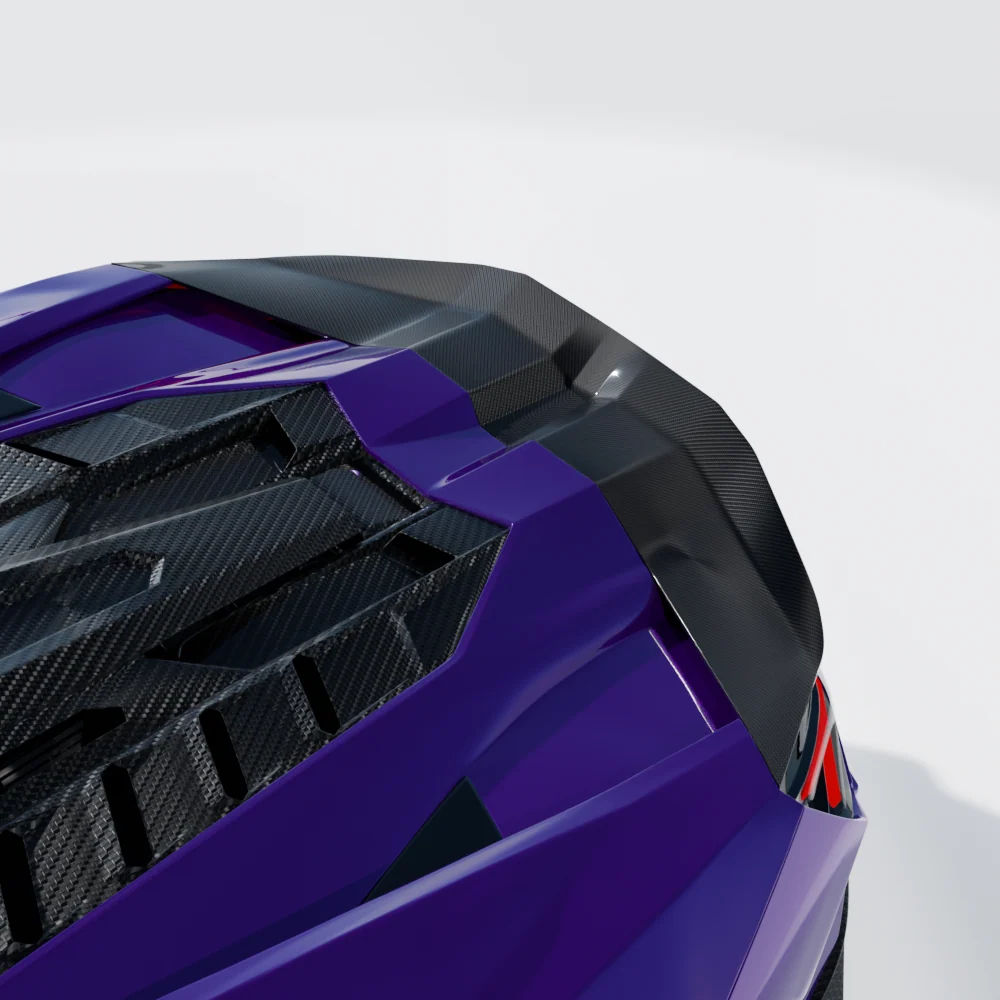 LAMBORGHINI REVUELTO CARBON FIBRE SPOILER - CT DESIGN-Spoiler-CT CARBON-CT Carbon - High-quality carbon fiber and gloss black aerodynamic parts for premium sports and luxury vehicles.