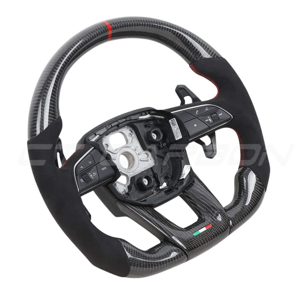 LAMBORGHINI URUS CARBON FIBRE / ALCANTARA FLAT BOTTOM CUSTOM STEERING WHEEL
