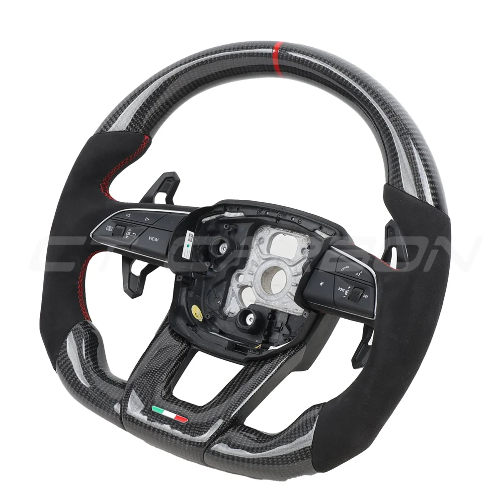 LAMBORGHINI URUS CARBON FIBRE / ALCANTARA FLAT BOTTOM CUSTOM STEERING WHEEL