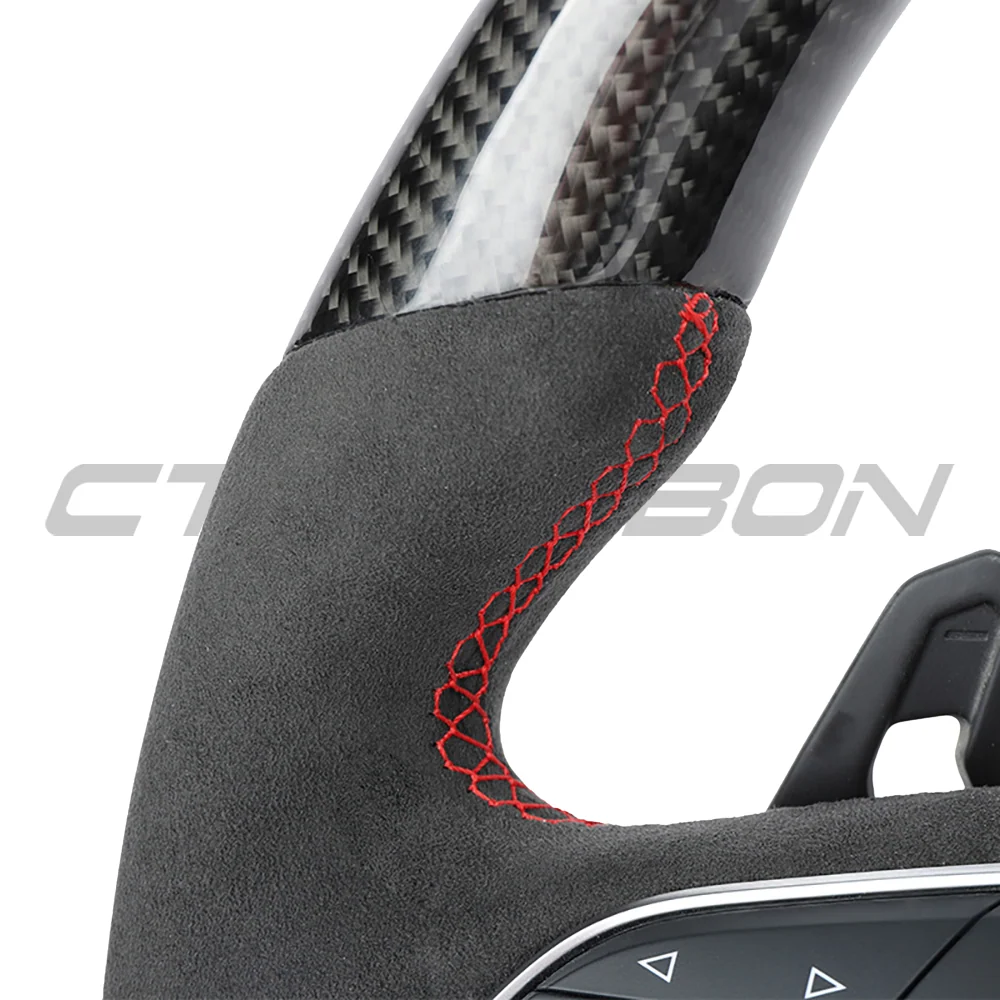 LAMBORGHINI URUS CARBON FIBRE / ALCANTARA LED FLAT BOTTOM CUSTOM STEERING WHEEL